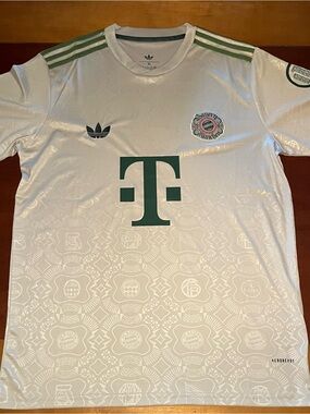 Bayern Munich Octoberfest adidas White/Creamish Jersey with Dark Green Accents